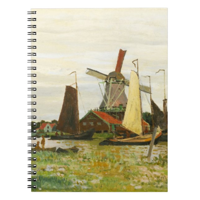 A Windmill at Zaandam Claude Monet      Notebook (Front)
