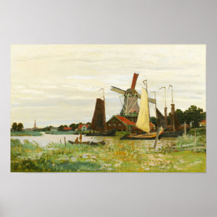 A Windmill at Zaandam Claude Monet    Poster