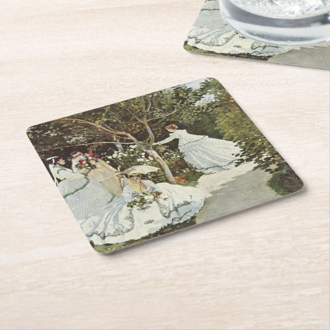 A Windmill at Zaandam Claude Monet    Square Paper Coaster (Angled)