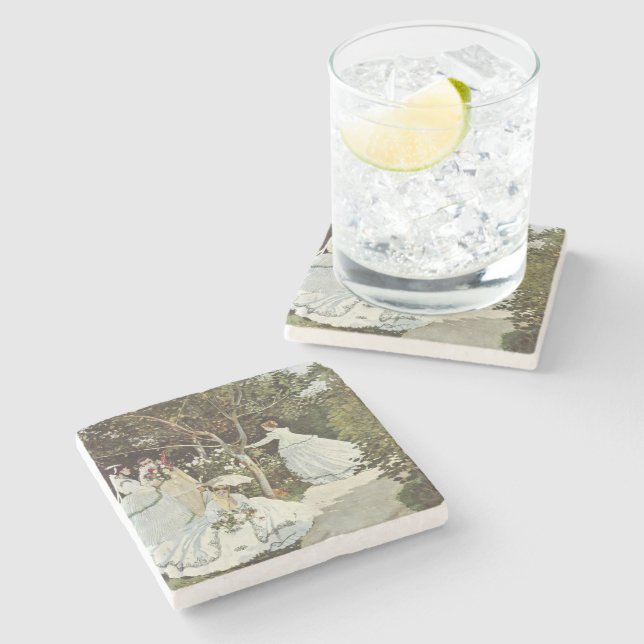 A Windmill at Zaandam Claude Monet    Stone Coaster (Side)