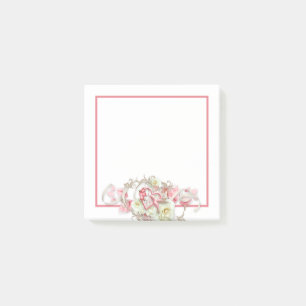 A Window with Pink Flowers and a Bird - Post-it Notes