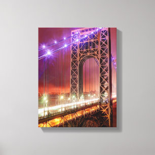 A windy and rainy evening view from Fort Lee Canvas Print