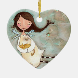 A Wing and A Purr Ceramic Tree Decoration