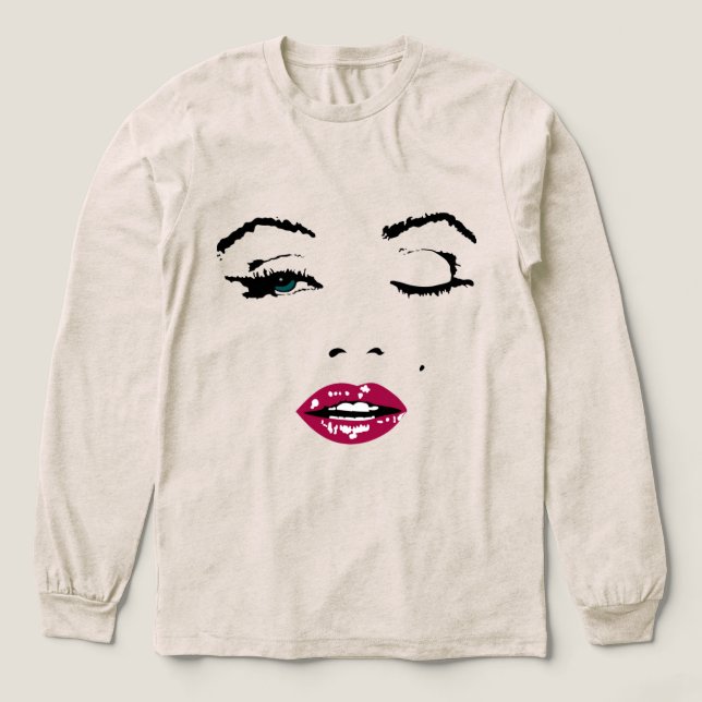 A Wink and Red Lips Tri-Blend Shirt (Design Front)