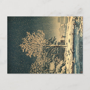 A Winter Day on Sumida River in Japan Postcard