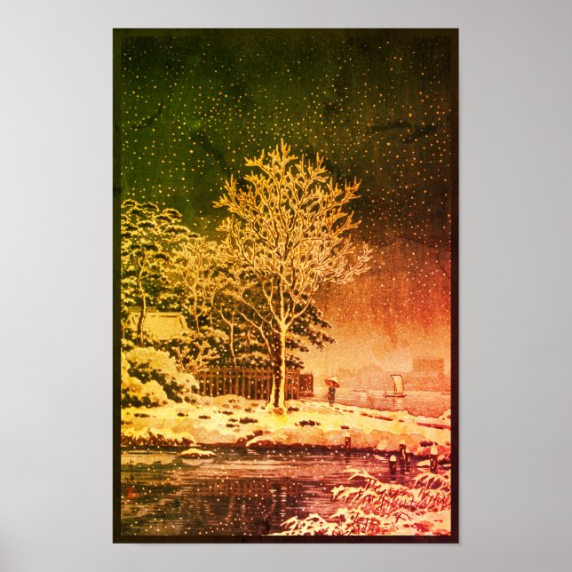 A Winter Day on Sumida River in Japan Poster (Front)