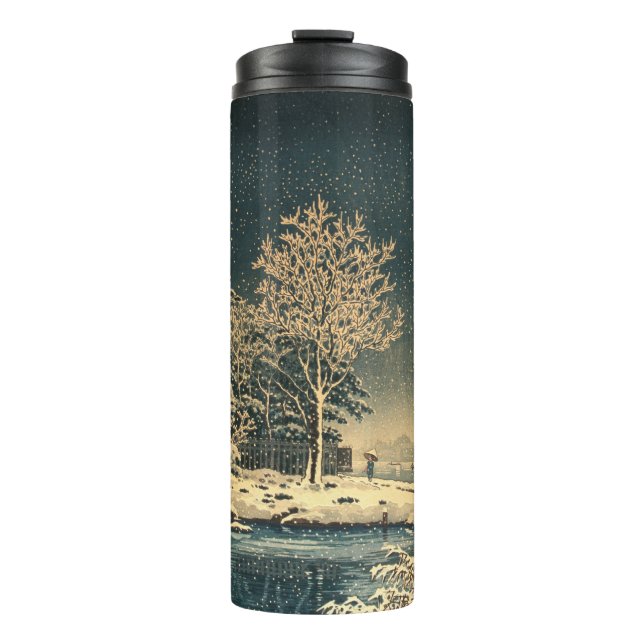 A Winter Day on Sumida River in Japan Thermal Tumbler (Front)