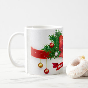 A winter day with a Christmas tree covered snow Tw Coffee Mug