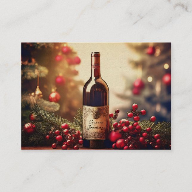 A Winter Holiday Gift of Wine Enclosure Card (Front)