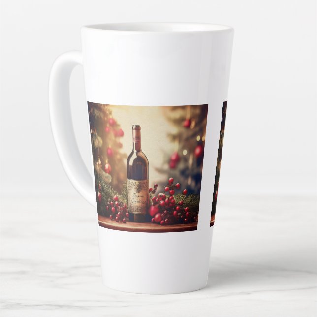 A Winter Holiday Gift of Wine Latte Mug (Left Angle)