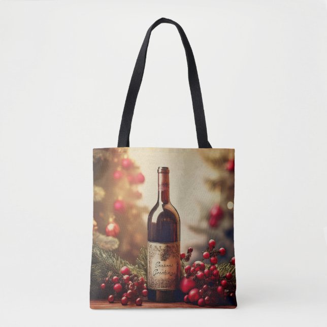 A Winter Holiday Gift of Wine Tote Bag (Front)