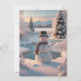 A Winter Idyll Snowman Holiday Card