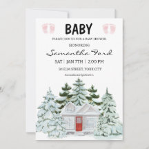 A winter themed Baby Shower Invitation