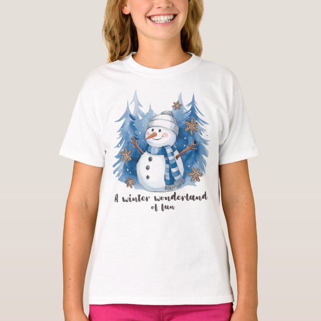 A Winter Wonderland Of Fun Kids Basic T-Shirt (Front)