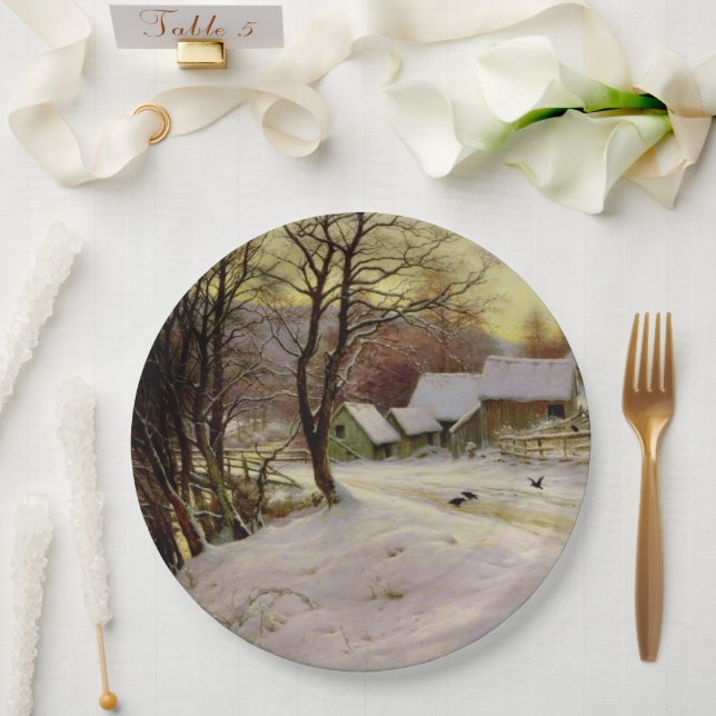 A Winter's Morning Paper Plate (Wedding)