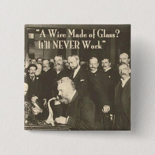 A Wire Made of Glass Humourous Tech 15 Cm Square Badge