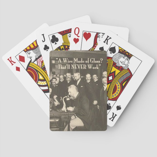 A Wire Made of Glass Humourous Tech Playing Cards (Back)