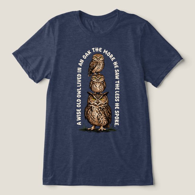 A Wise Old Owl Stack Tri-Blend Shirt (Design Front)