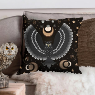 A Wise Owl, Stars and a Mysterious Moon, Cushion