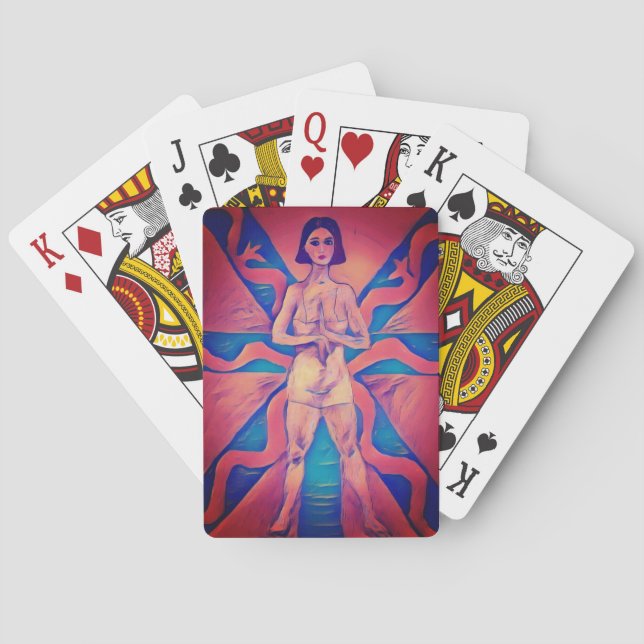 A wise woman playing cards (Back)