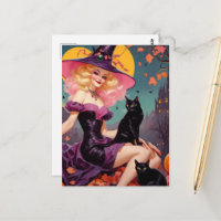 A witch with her black cats