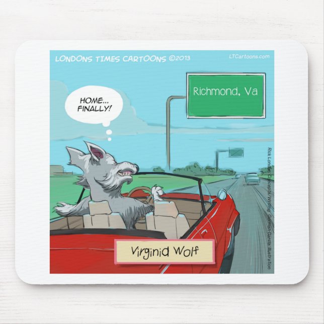 A Wolf From Virginia Funny Mouse Pad (Front)