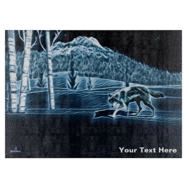 A Wolf On Snow Cutting Board (Front)