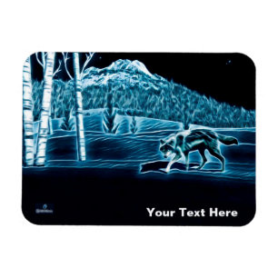 A Wolf On Snow Magnet