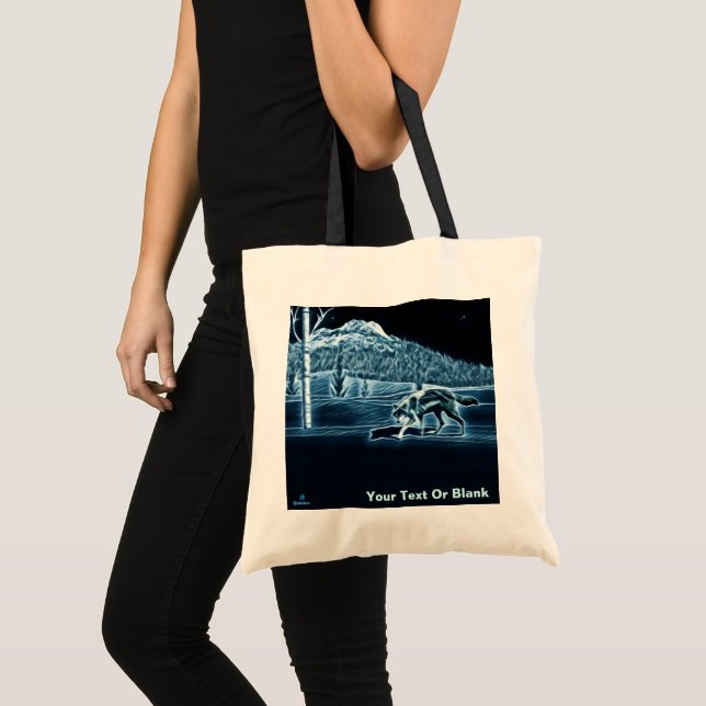 A Wolf On Snow Tote Bag (Front (Product))