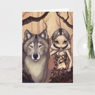 "A Wolfish Friend" Greeting Card