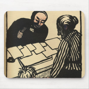 A woman and child hand over their savings mouse pad
