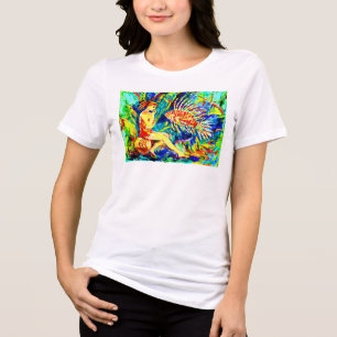 A woman and Fish Tri-Blend Shirt
