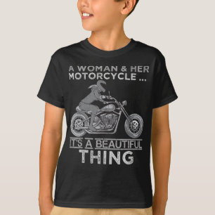 A Woman And Her Motorcycle Art Gift For Bikers T-Shirt