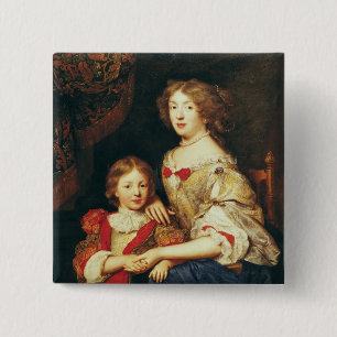 A Woman and her Son 15 Cm Square Badge