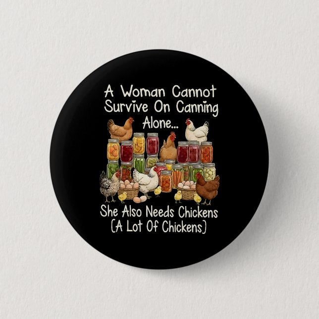 A Woman Cannot Survive On Canning Alone She Needs  6 Cm Round Badge (Front)
