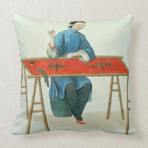 A Woman Embroidering, plate 41 from 'The Costume o Cushion