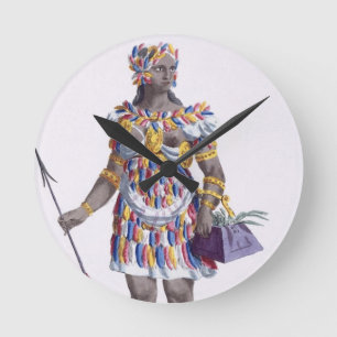 A Woman from Honduras, 1780 (coloured engraving) Round Clock