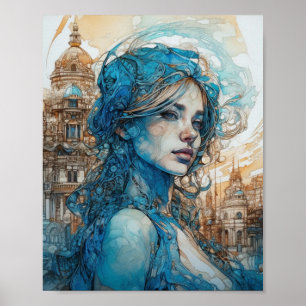 A Woman in the City Blues and Browns Poster