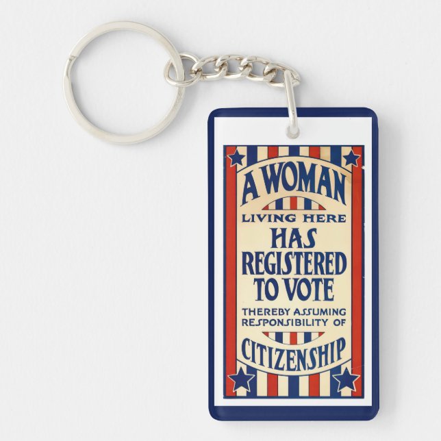A Woman Living Here Key Ring (Front)