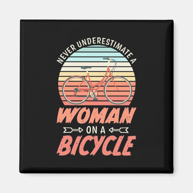 A Woman On A Bicycle Magnet (Front)