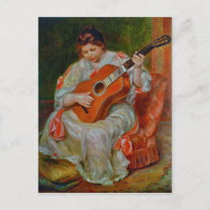 A Woman Playing the Guitar - Pierre-Auguste Renoir Postcard