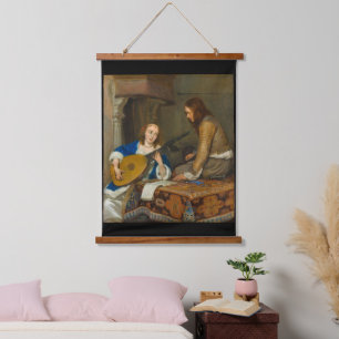 A Woman Playing the Theorbo-Lute Tapestry