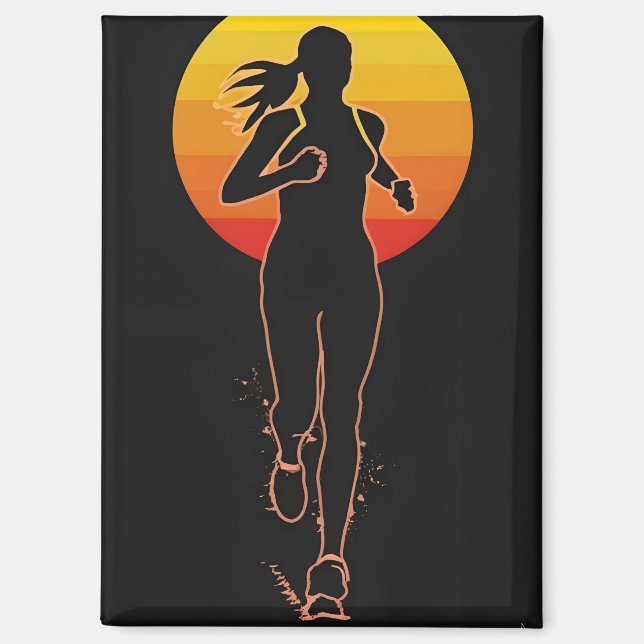 A woman runs and workout magnet (Front)