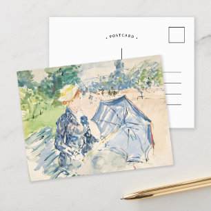 A Woman Seated at a Bench   Berthe Morisot Postcard