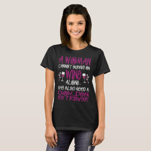 A Woman Survive On Wine Needs Golden Retriever Tee