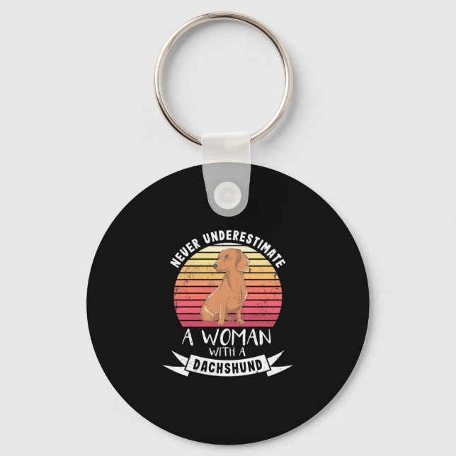 A Woman With A Dachshund Key Ring (Front)