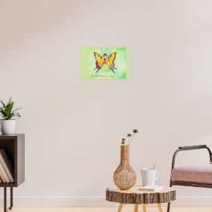 A woman with butterfly wings poster