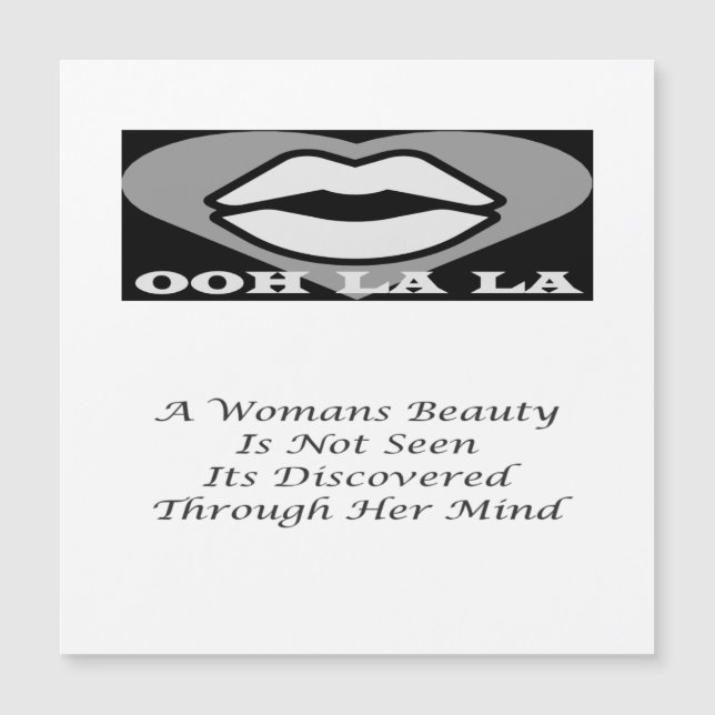 A Womans Beauty message poem feature               (Front)