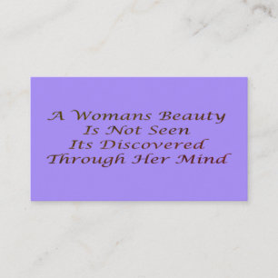 A Womans Beauty message poem feature inspire Business Card