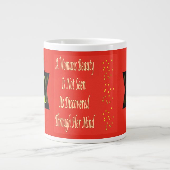 A Womans Beauty message poem feature  Large Coffee Mug (Front)